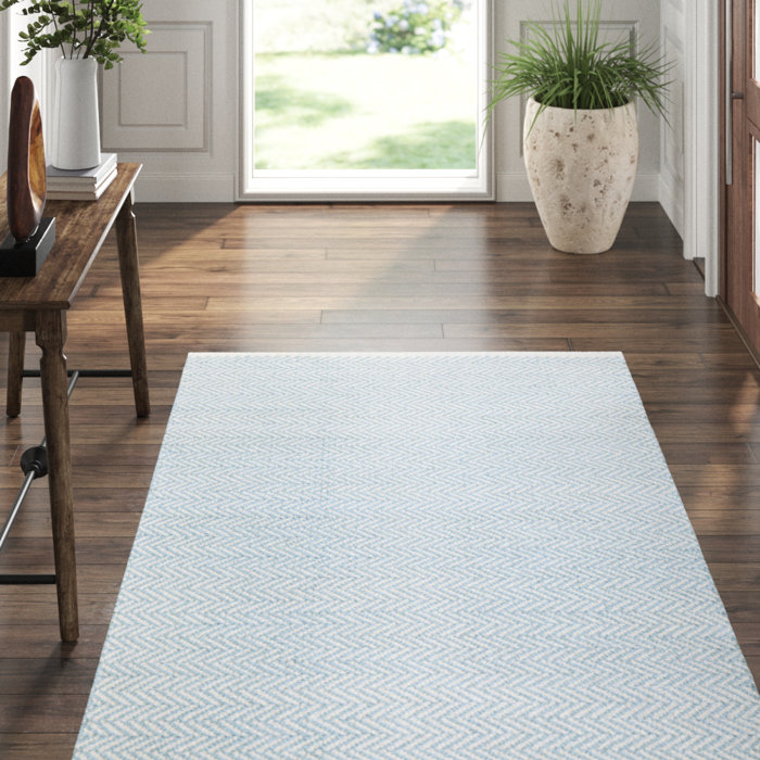 Dash and Albert Rugs Herringbone Flatweave Cotton Area Rug in Swedish
